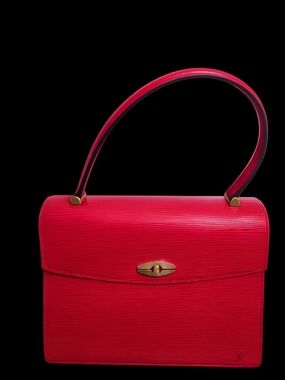Louis Vuitton Epi Leather Cluny Handbag – Red With COA